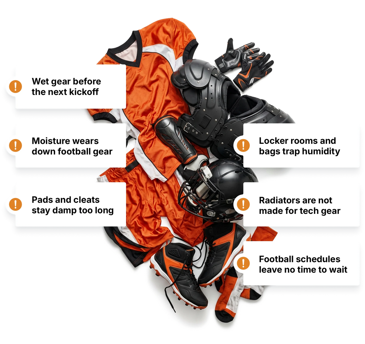 Football gear stays wet longer than you think